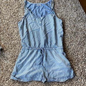 Blue striped romper